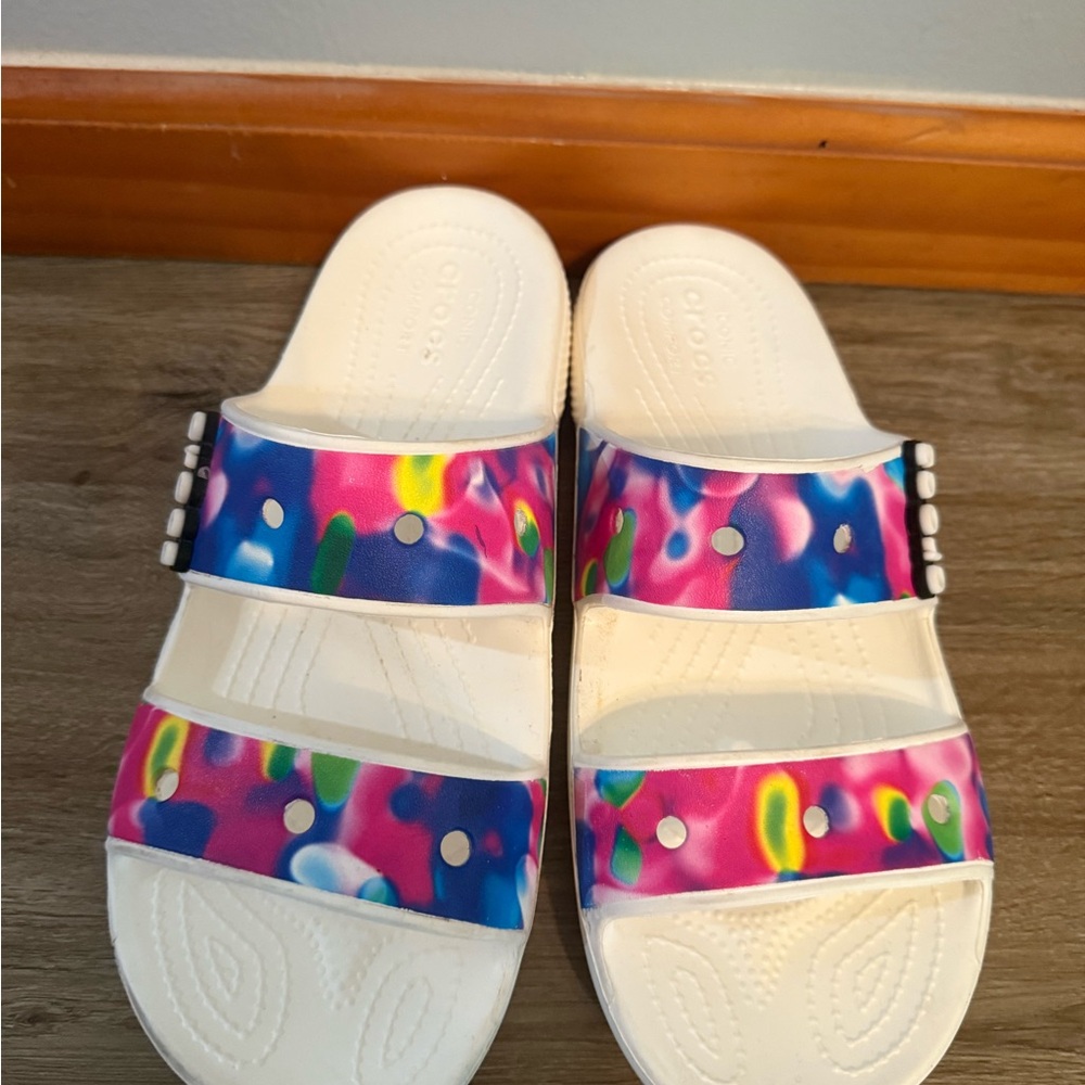 CROCS Women's Sandals in White and Multicolor